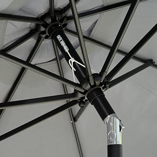 Outsunny 2.7m Patio Parasol Garden Umbrellas Outdoor Sun Shade Table Umbrella with Tilt, Crank, 8 Ribs, Ruffles