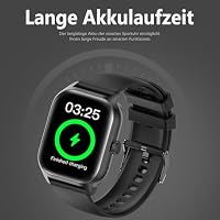 zaisia Smartwatch Herren Damen 2.01" Display Fitnessuhr Pulsuhr IP68 Wasserdicht (Black) – Ansicht 3