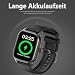 zaisia Smartwatch Herren Damen 2.01" Display Fitnessuhr Pulsuhr IP68 Wasserdicht (Black)