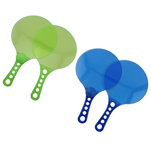NUOBESTY 2 pares de raquete de bola de remo para jogos, pingpong, tênis, badminton, raquetes de prai