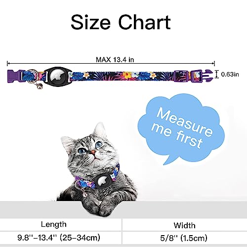 Tdtok Airtag Cat Collar, Integrated Floral Cat Collars With Airtag Holder, Pretty Tracker Cat Collr With Bell Stylish Colored Buckle, Adjustable Soft Cute Cat Collar For Girl Boy Cats Puppy #TOP6