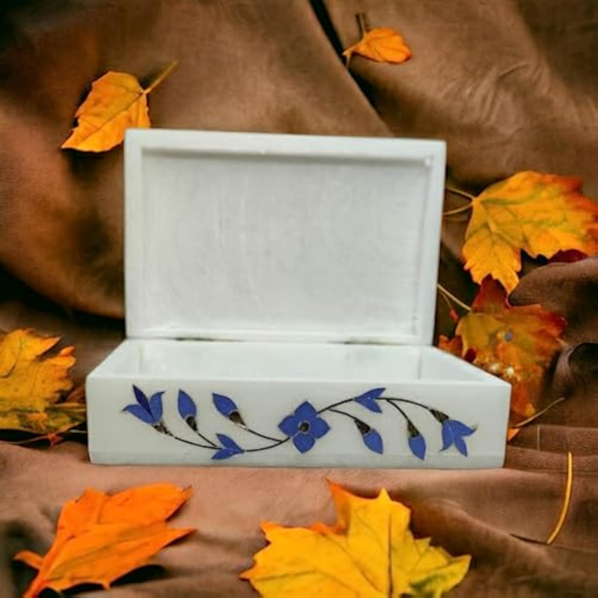 White Marble Jewellery Box for Girls Bedroom