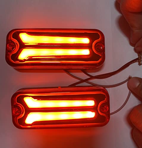 Image of AUTO MT 2PC CAR LED Light Side Panel Indicator for All VEHICHLE Maruti Maruti 800 Alto Van Bus Truck Maruti Gypsy King (2PC RED HOCKEY SIDE Indicator)