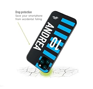 CUSTOMIZZA - Custodia cover nera morbida in tpu compatibile per iPhone 16 PRO personalizzata calcio football nome e numero calciatori nerazzurra