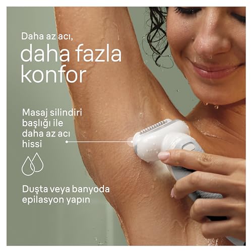 Braun Silk-épil 9, depilator damski/depilator do długotrwałego usuwania włosów, nasadka do golenia, nasadka trymera, 9-041, biały/srebrny