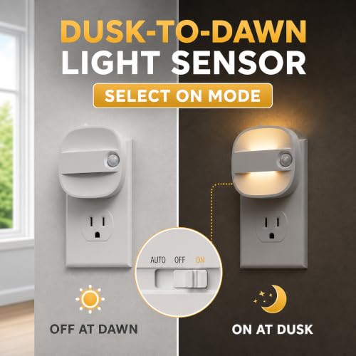 Image of L LOHAS LED Motion Sensor Night Light, Plug in Night Light, 3CCT 4 Pack