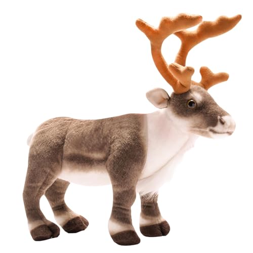 Peluche renne de Noël 35 cm et coussin élan doux pour décoration de chambre
