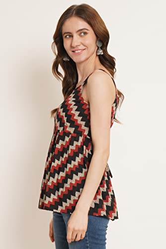 Image of COTLAND Fashions Jaipuri Cotton Printed Strappy Top for Women
