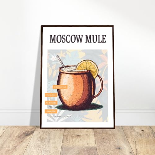Décoration murale pour cuisine et bar : affiche cocktail Moscow Mule, cadeau idéal