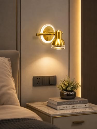 Image of FILLISKA 3 in 1 Single Wall spot /Picture /Display /Mirror Light with Adjustable Head and Colour Changing Function (Luxurious Gold-987)