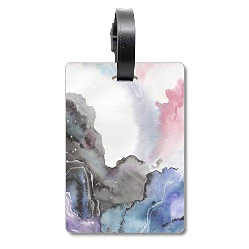 Étiquette de sac de bagage aquarelle abstraite aux finitions haut de gamme