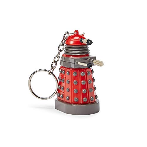 Doctor Who Red Dalek Keychain Flashlight - Collectible 2.5-Inch Alien Replica With Metal Split O-Ring Key Holder - Features Led Torch On Base - Great Gift For Whovian Fan For Backpack, Purse Or Bel #TOP2