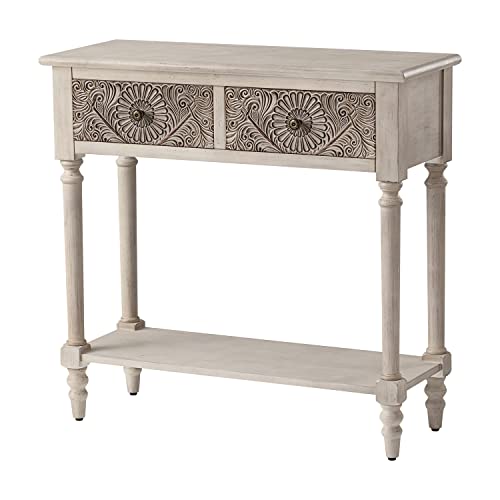 COSIEST Console Table with 2 Drawers, MDF Narrow Entryway Table with Storage Shelf, Wood Accent Sofa Table for Living Room, Entrance, Hallway, Couch, Light Grey - Image 8