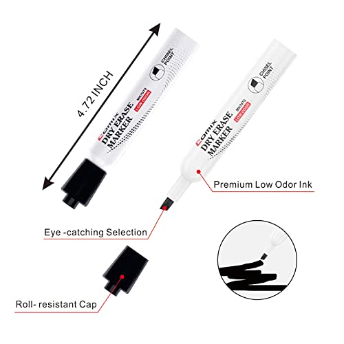 Comix Dry Erase Markers, Chisel Tip Black White Board Markers, 36 Bulk Black Colors Low Odor Markers For Kids Office & School Supplies #TOP1