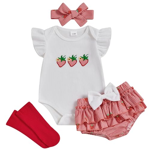 Image of Mubineo Baby Girl Clothes Summer Outfits Cute Flower Romper Ruffle Skirt Shorts Skort Newborn Outfit Bodysuit Sets