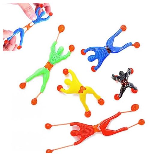 JOHOUSE Sticky Wall Climbers Toy, Pack of 24 Climbing Men, Classic 90s Nostalgic Toy, Easter Goodie Bag Stuffers & Party Favors for Kids & Adults, Classroom School Exchange Prize, Color Random
