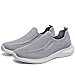 Zuwoigo Men's Slip On Walking Shoes Comfortable Sneakers Casual Mesh Loafers Workout Tennis Running Athletic Gym Shoes 7 D(M) US Light Gray