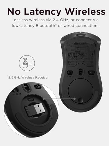 Legion M600 Wireless Gaming Mouse GY50X79385, Aluminium, Coperchio Superiore Grigio Ferro e Corpo Nero - Mouse gaming - Immagine 7
