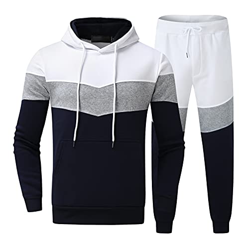 Generic Chándal de algodón para hombre, chándal, chándal, chándal, chándal, chándal con capucha, pantalones para correr, para correr, para correr, para correr, para caminar, fitness, chaqueta