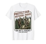 Protect Our National Parks Mothman Cryptid Weirdcore Horror T-Shirt