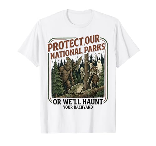 Protect Our National Parks Mothman Cryptid Weirdcore Horror T-Shirt