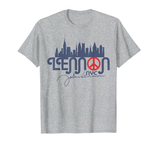 Image of John Lennon - Peace, NYC T-Shirt, Men, Heather Grey, Large
