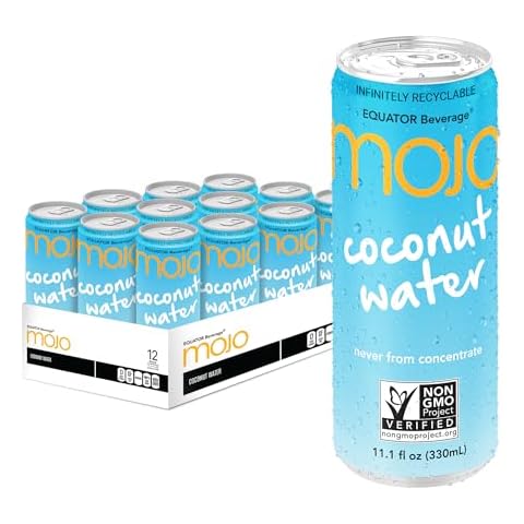 MOJO Coconut Water | Hydration Drink & Sports Drink | Electrolytes Beverage 1043 mg | Vitamin B & C | Hydration Drink for Skin & Body | 11.1 Oz (Pack Of 12) Cover
