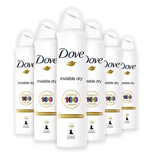 Dove Deodorante Antitraspirante Spray Invisible Dry, Maxi Formato, 6 Pezzi da 250 ml