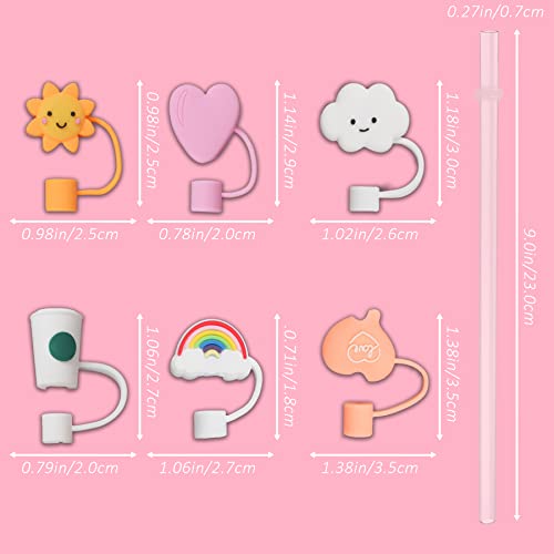 Acoavo 6Pcs Drinking Straws + 6Pcs Straw Covers Tips & Grocery Bag 4 Pack 15.7'' × 13.7'' Reusable Canvas Tote Bags Bulk For Shopping Bags Diy Gift Bags White #TOP1