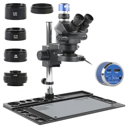 Microscope 3.5X-50X 100X Simul-Focus Continuous Zoom Stereo Trinocular Microscope 24MP 4K 1080P HDMI USB Video Camere CTV Lens