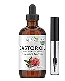 Castor Oil (2oz) Organic, Extra Strength, Serum for Eyelashes, Eyebrows, Hair Growth - 100% Pure, Hexane-Free Cold-Pressed - Natural Conditioner, Laxative for Men & Women. FREE Eyelash wand tube