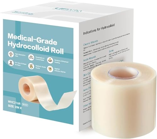 Image of Hydrocolloid Roll for Wound Care HSA FSA Eligible, 2in*12ft, 19.7mil / 0.5mm Thickness, Medical Grade