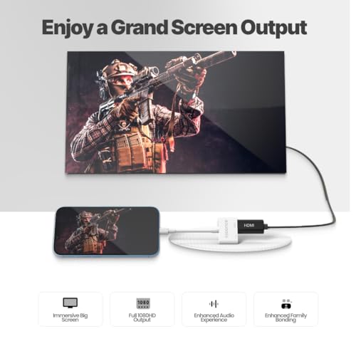 Sounce Lightning to HDMI Adapter with Charging Port, 1080p Digital AV Adapter Sync Screen Converter for iPhone, iPad, iPod, HDMI Converter to HD... - Image 6