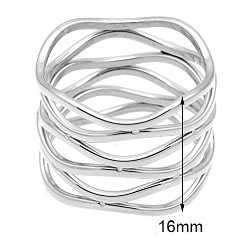 Jude Jewelers Stainless Steel Braide Wave Wrap Style Statement Promise Anniversary Ring2