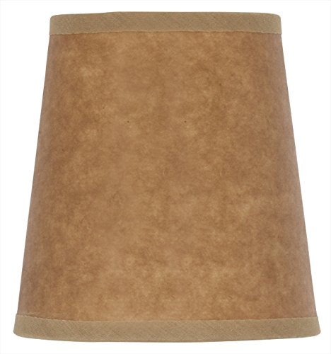 Image of Upgradelights Oiled Parchment 4 Inch English Barrel Clip On Chandelier Shade (3x4x4.25)