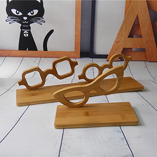 Estante de exhibición de gafas con base de madera para ordenar accesorios de hogar 2