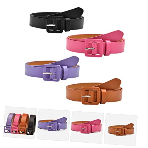 4Pcs Girls Belts Boy Girl Waist Belts for Girls Versatile Fashion Accessories in Red for Dresses and Jeans4