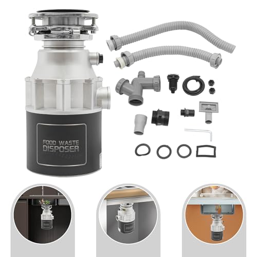 WINPANG 560W Speiserestezerkleinerer, Küchenabfallzerkleinerer 3600 RPM mit Vortex Booster System mit Abnehmbarem Spritzschutz Spülenabfallzerkleinerer für Speisereste Obstschalen Lebensmittelreste