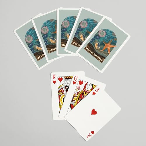 Baraja de cartas poker Massachusetts con 52 naipes miniatura 7