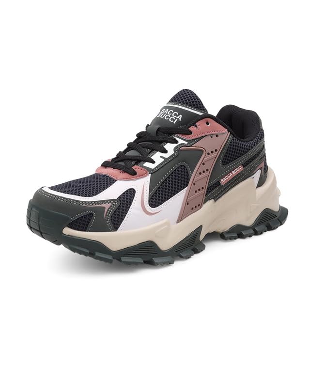 Image of Bacca Bucci HYPERMAX Men's Chunky Sneakers | Rugged Lifestyle Shoes with Mesh Upper, EVA Midsole & Heavy Grip Rubber Outsole | Streetwear, Walking & Everyday Wear