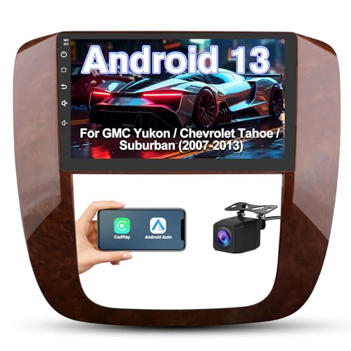 Solvitek 9 inch Car Radio with Wireless Carplay Android Auto for GMC Yukon Chevrolet Chevy Silverado Tahoe Suburban 2007-2012, FM Stereo with BT GPS SWC Backup Camera (2+32GB)