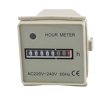 Aexit HM-2 AC220V-240V Control Electrical 60HZ Industrial Quartz Electronic Accumulate Hour Meter Gray