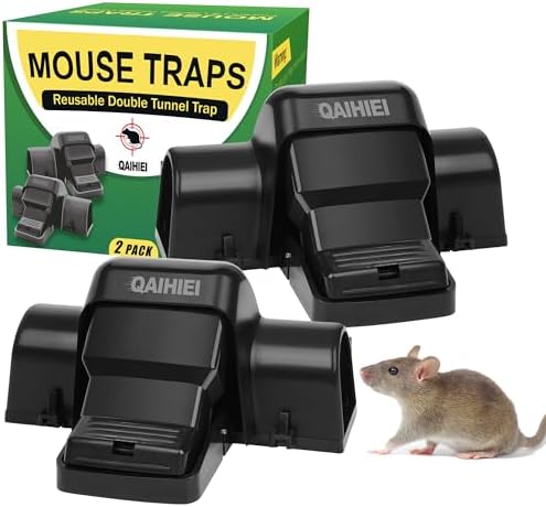 Trampas para ardillas para ratas, trampas reutilizables de doble entrada para ratas, ratones, mejor tasa de captura, trampas a presión cubiertas para matar humanamente en interiores y exteriores para