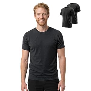 2 Pack 100% Merino Wool T-Shirt for Men, Wool Short Sleeve Slim Fit Base Layer, Breathable Lightweight Undershirt