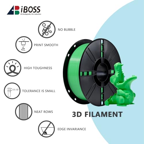 Image of iBOSS PLA Plus (PLA+) 3D Printer Filament 1.75mm,1kg Spool (2.2lbs) Toughness Enhanced 3D Printing Filament,Dimensional Accuracy + /- 0.02mm,1.75mm PLA Plus Filament,Fit Most FDM Printer(Green)