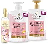 Pantene Lift and Volume Shampoo and Conditioner Set with hair oil, heat protection spray, silicone free thickening shampoo, hair thickening products