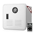 RV Tankless Water Heater with 15×15 inch White Door - 55,000 BTU 2.2 GPM, 12V Instant Hot Water for RVs & Campers, Includes Remote Control