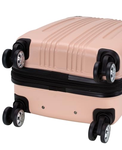 Image of Rockland London Hardside Spinner Wheel Luggage, Champagne, Carry-On 20-Inch, 22 inchX13. 5 inchx10 inch (with wheels)