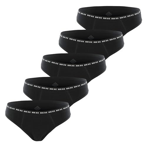NUR DIE Periodenunterwäsche 5er Pack Alles Geregelt Slip Unterhose Extrastarke Blutung waschbar & saugfähig Menstruationsunterwäsche - schwarz - Größe 40-42