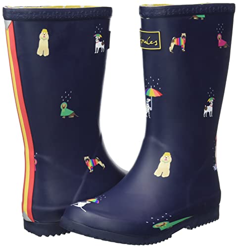 Joules Girls Rainboots Rain Boot, Navy Rainbow Dog, 4 Big Kid #TOP6